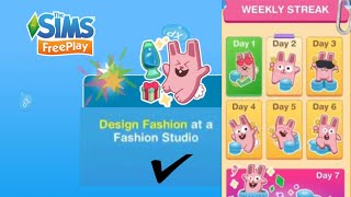 DESIGN FASHION AT A FASHION STUDIO | WEEKLY STREAK | DAILY TASKS | THE SIMS FREEPLAY screenshot 3