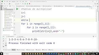 Bucles WHILE Anidados Tabla de multiplicar PYC2BACH Pycharm Python ESO Bachillerato IES Monterroso