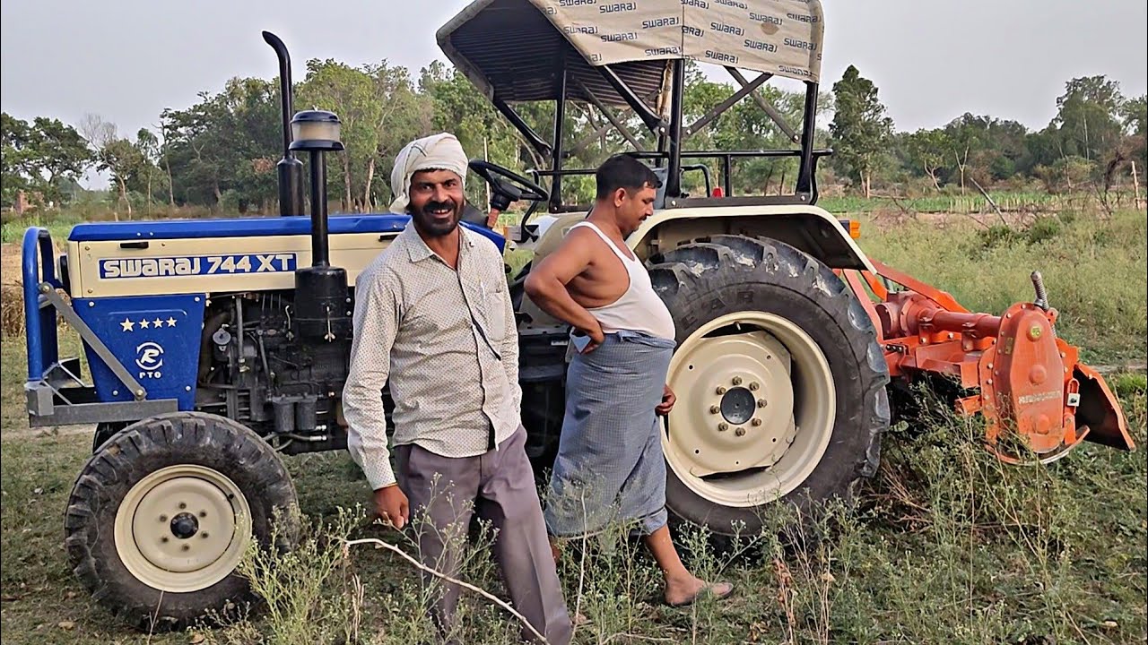 कोई सोच भी नहीं सकता राजन भाई ने ऐसी स्वराज की कमी पकड़ ली Swaraj 744 XT with 7fit rotaveter average