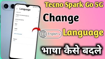 How to change language in tecno spark go 5g ? Tecno spark go 5g me language kaise change kare ?