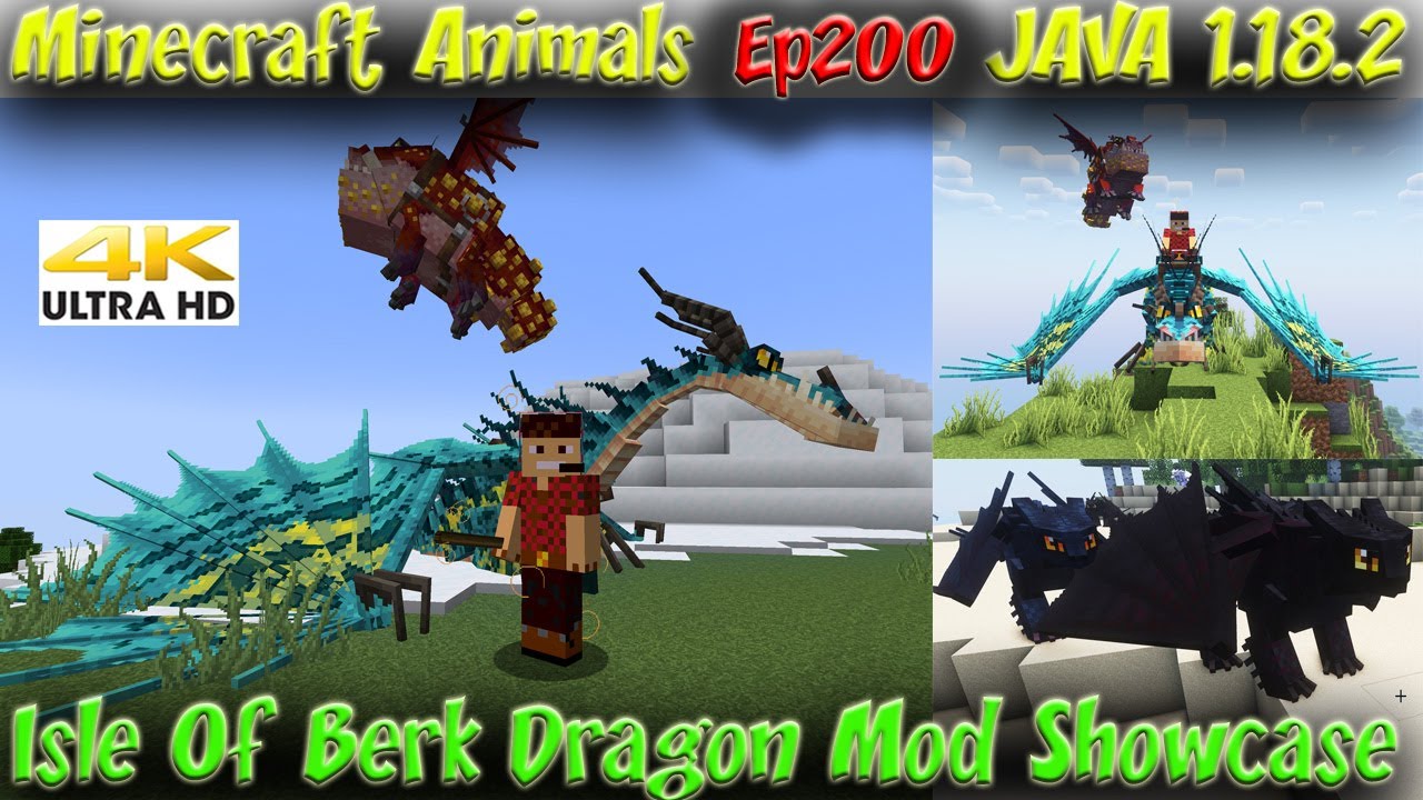 Isle Of Berk Dragon Mod How To Train Your Dragon Mod Minecraft Dragons JAVA  1.18.2 Animals Ep200 