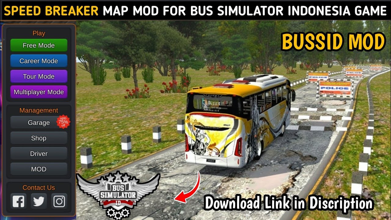 New Map Mod Bussid | Speed Breaker BrokenRoad Map Mod For Bus SimulatorIndonesia Speed Breaker Map