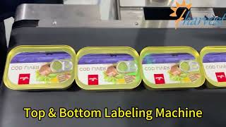 Top and Bottom Label Applicator for Cod Liver Can, Best Top & Bottom Labeling Machine 2025