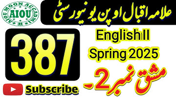 Aiou Code 387 Solved Assignment No 2 Spring 2025 | English | Code 387 Assignment 2025 | Moon Accadmi