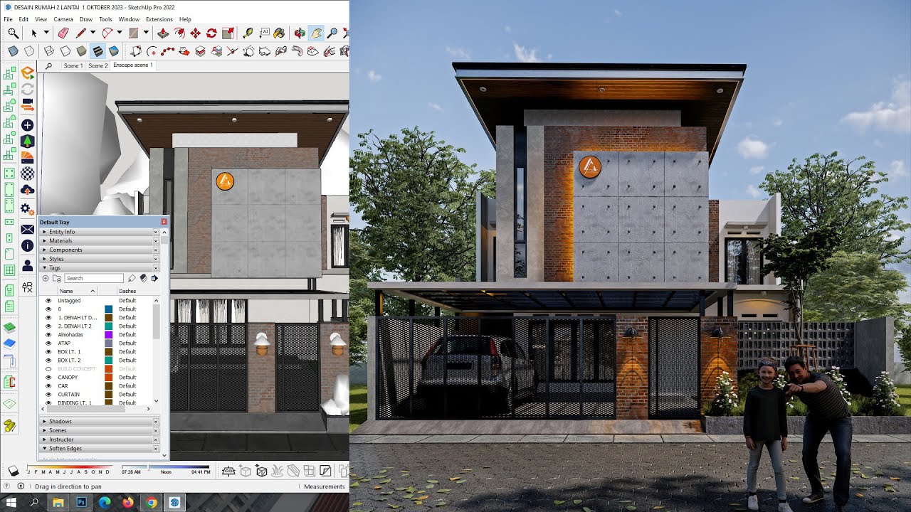 TUTORIAL RENDER ENSCAPE SKETCHUP - YouTube