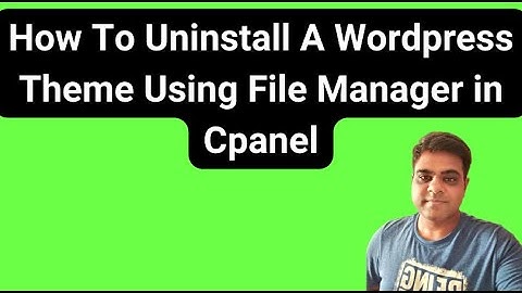 How To Uninstall Wordpress Theme Using File Manager in Cpanel