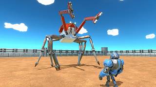 Giant Spider Crab Vs Workshop Units - Age Of Warbots Gameplay