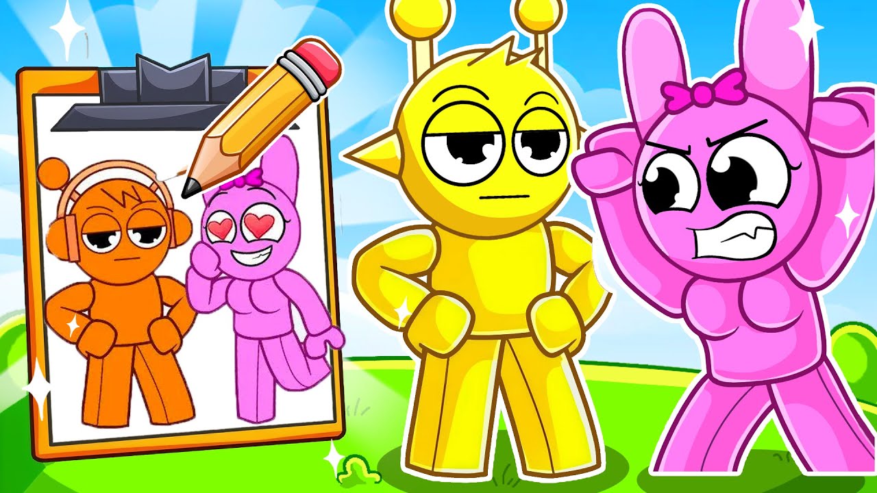 ¡Simon y Pinki SPRUNKI SE CONVIERTEN en lo que DIBUJAN en Roblox!