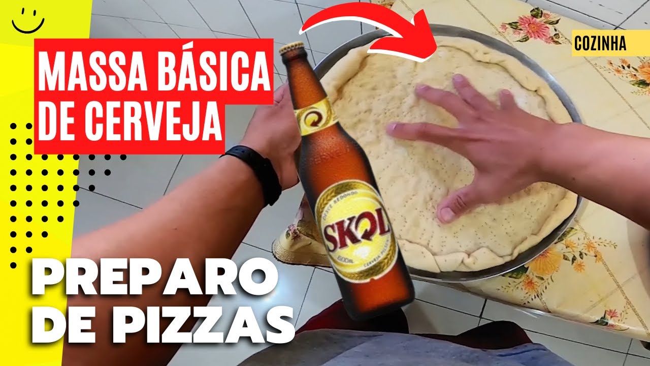 MASSA BÁSICA de CERVEJA | Como preparei com 6 INGREDIENTES | Preparo de Pizza