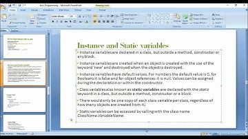 Instance Variable and Static Variable