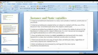Instance Variable and Static Variable