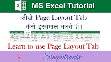Page Layout Tab Tutorial of Ms Excel in Hindi | Page Setup in Ms Excel