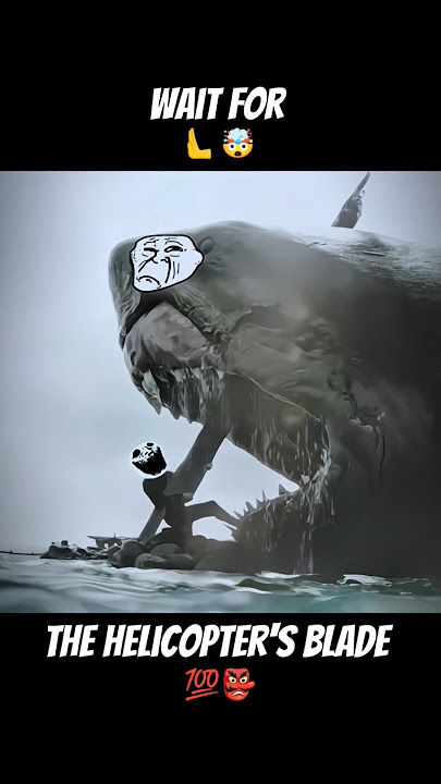 He killed the shark with the helicopter blade🤯👹|#shorts#meg2#shark#trollfaceedit#jasonstatham