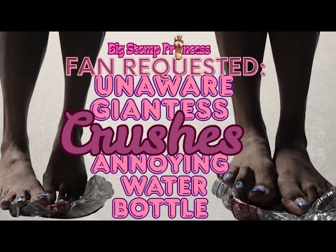 FAN REQUESTED: Angry Unaware Water Bottle Crush 🤬🦶🏾 #giantessfeet #Crush #waterbottle