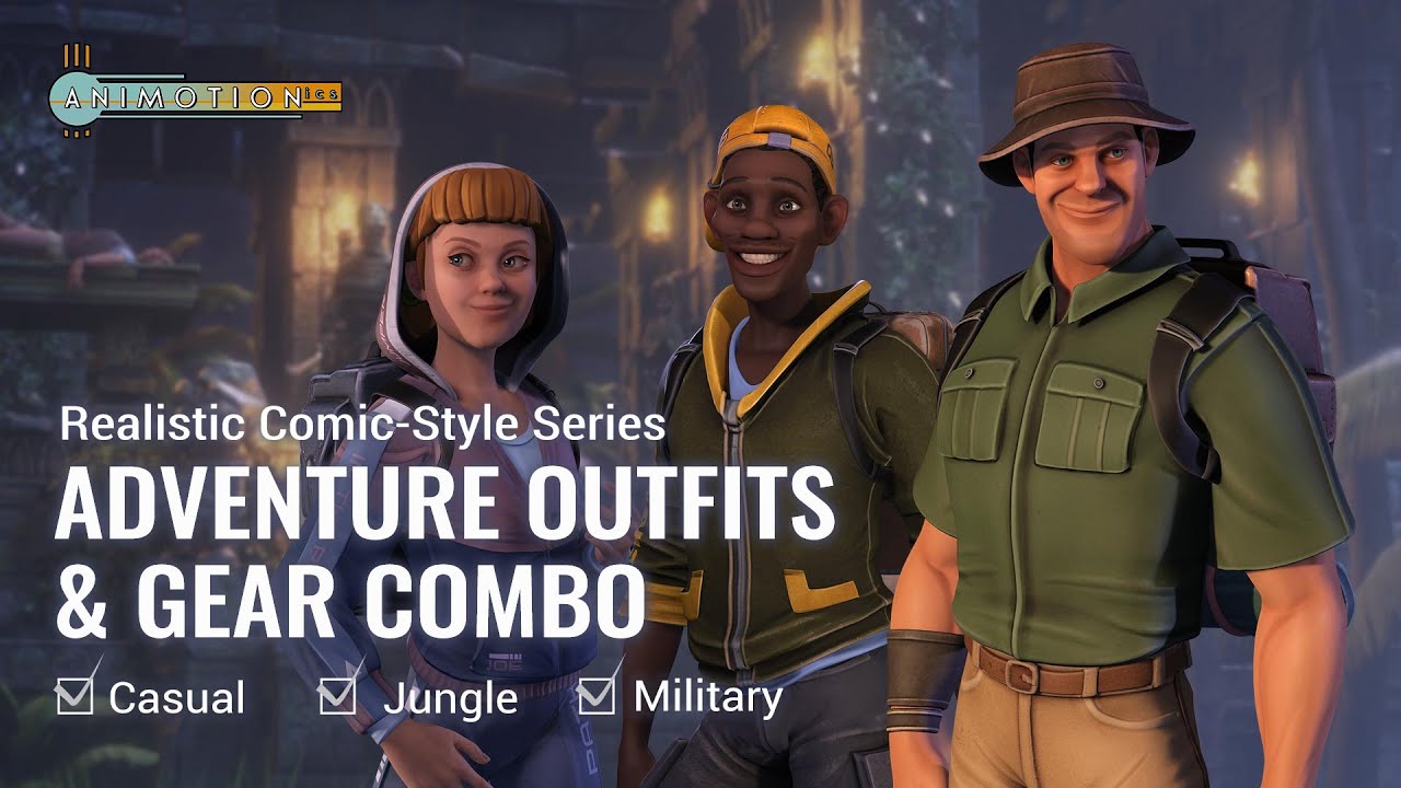 2021 Comic-Style Combo Pack from Angel Alonso | Adventure Outfits & Gear Combo for Character Creator