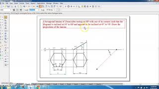 Engineering Graphics | Projections of Planes | Hexagonal Lamina Normal