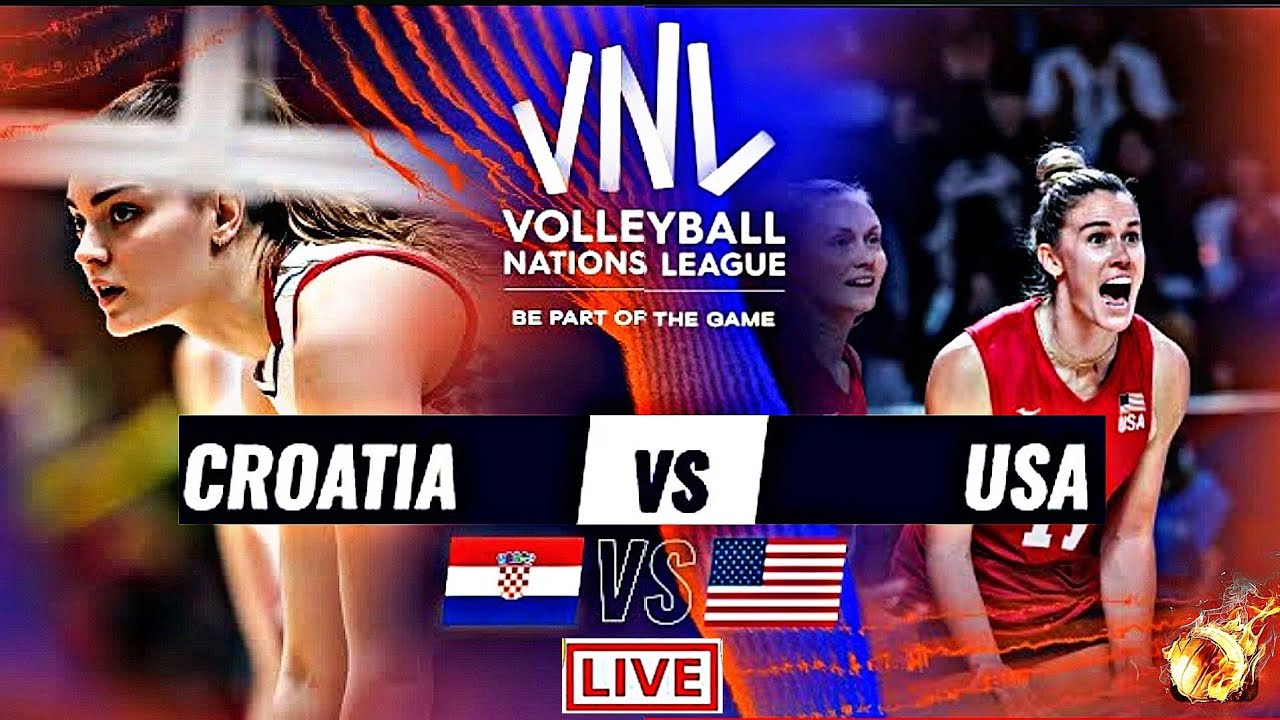 USA vs CROATIA Live Score Update Today Match VNL 2023 FIVB VOLLEYBALL WOMENS NATIONS LEAGUE