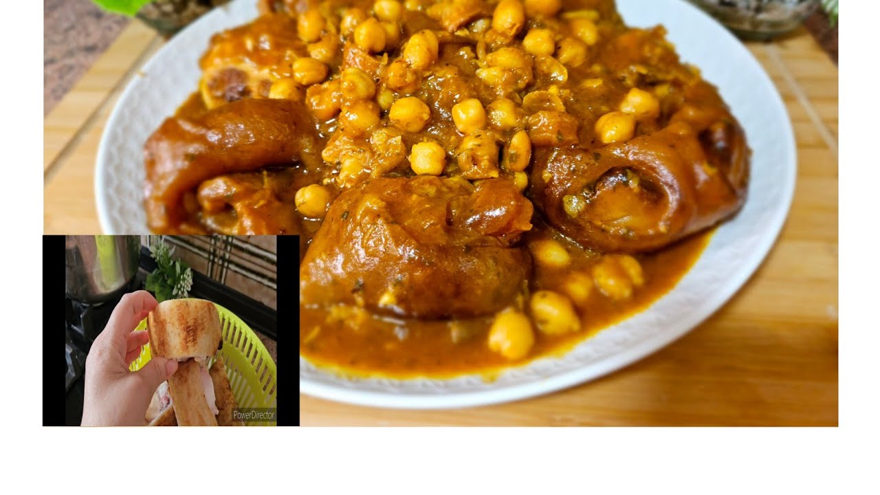 la receta de las patas de vaca o cordero con garbanzos al estilo marroquí