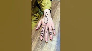 رسم حنه ورق شجر ناعمة وبسيطة Mehendi Henna Design Pelin Arts 