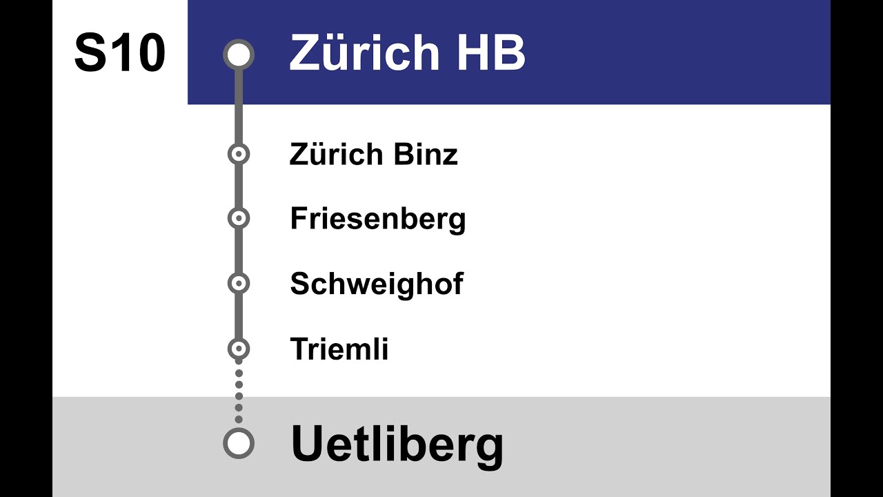 SZU Ansagen » S10 Zürich HB — Uetliberg | Bauarbeiten | SLBahnen