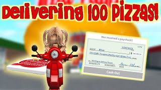 Delivering 100 Pizzas | Bloxburg Pizza Delivery Job | Riivv3r