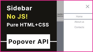 Sidebar on pure html & css (Popover API tutorial)