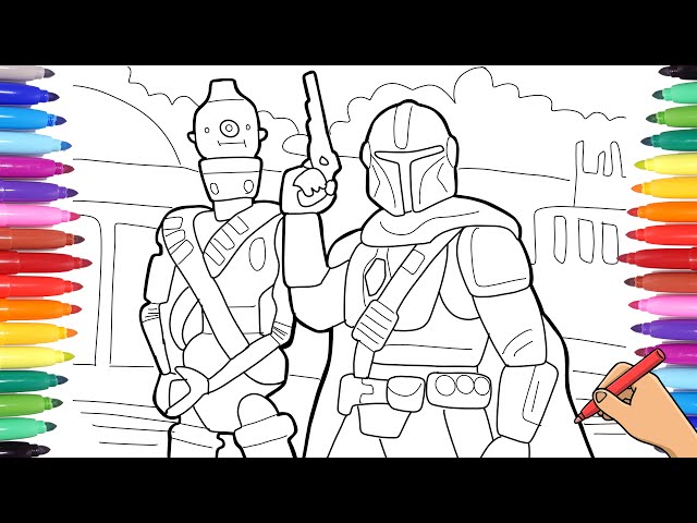 Coffret Coloriage Star Wars The Mandalorian – 34 Pièces – Baby Yoda – Feutres Aquarelle Et Crayons
