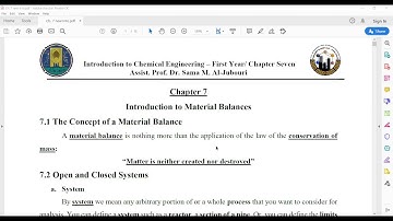 Introduction to Chemical Engineering(Chapter 7) part2