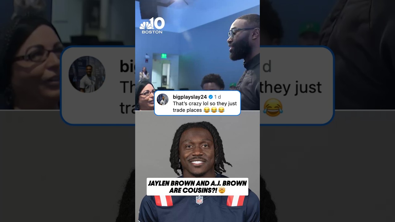 Jaylen Brown just found out A.J Brown is his cousin 🤯  (via NBCBoston/IG)