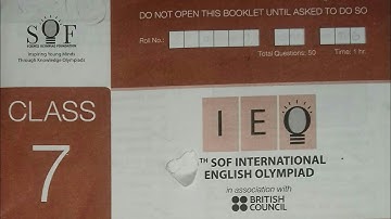 Class 7 IEO(International English Olympiad) 2018-19 question paper by SOF