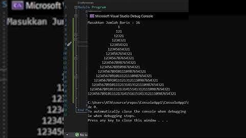 22. VB Console | Number Pattern Triangle