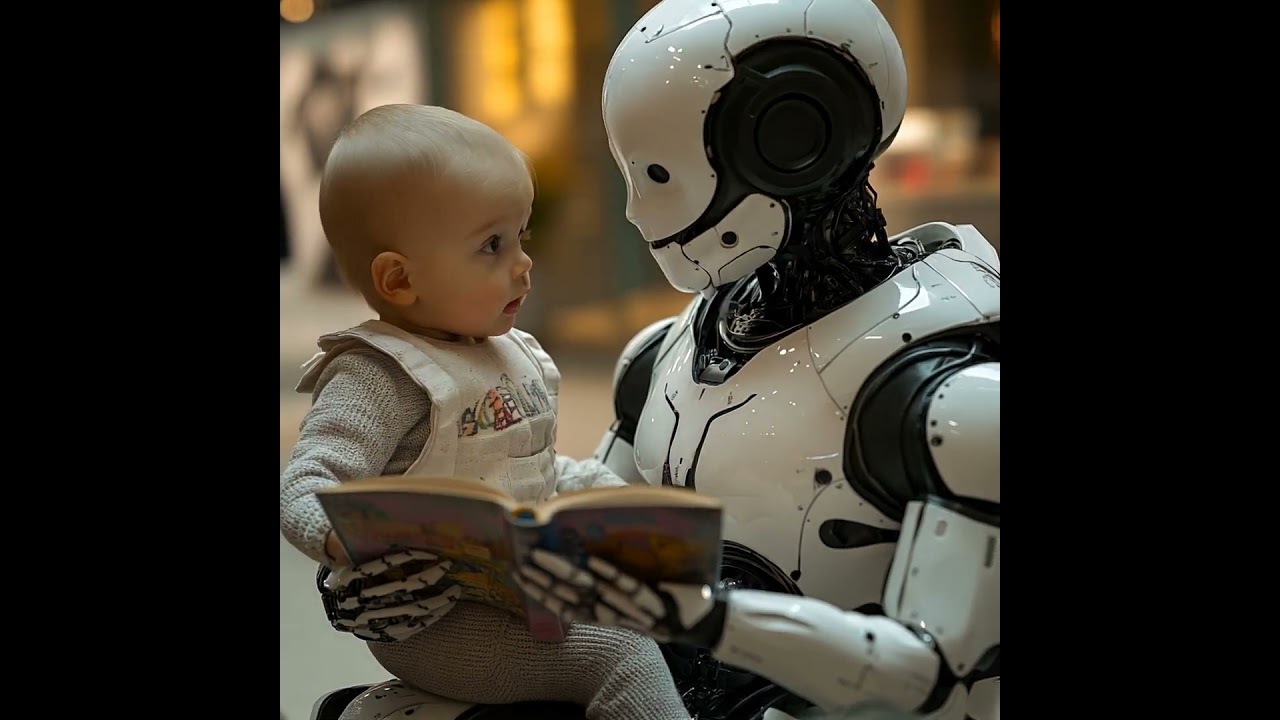 AI Robot Reading Book to Toddler Before Bedtime #robot #airobot #technology