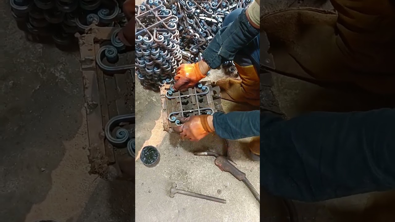 Welding process for patio iron door components- Good tools and machinery make work easy