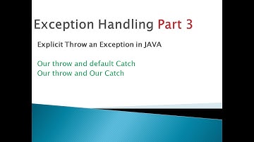 Explicit throw an Exception in Java - Exception Handling - Part 3 in Hindi by Amit Goyal