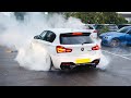 First UK NIGHT Meet was WILD | Burnouts, Accelerations, Drifts, Flames &amp; Bangs