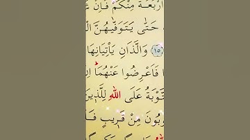 سورة النساء الأية 15 إلى 16 القارئ سعد الغامدي