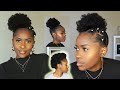 Large Side Afro Puff & Rubber Band Design Style on Short 4C Natural Hair!!!!|Mona B.