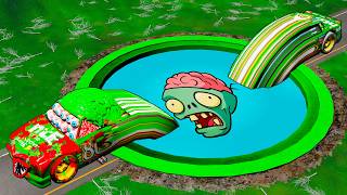 Transform Zombie Halloween Pit Vs Lightning Mcqueen & Big & Small Long Pixar Cars - Beamng.drive