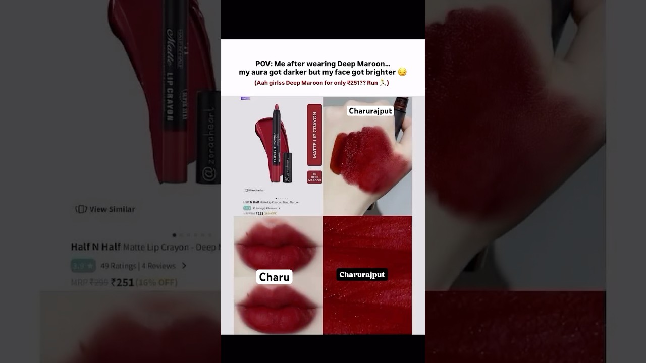 Best maroon lipstick must have affordable daily look | college| office| 