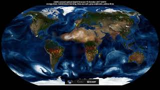 Globe: Aerosol Optical Depth Forecast (October 2017)