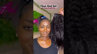 Flexi-Rod Set on Kinky Straight U-Part Wig | *beginner friendly* 🫶🏾