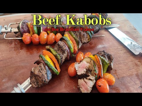 Easy Beef Kabobs on the Brazilian Flame Rotisserie Grill