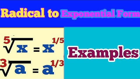How to convert from Radical to Exponential Form | Math | 9th class