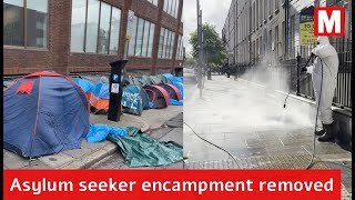 Makeshift asylum seeker encampment removed from Dublin city centre