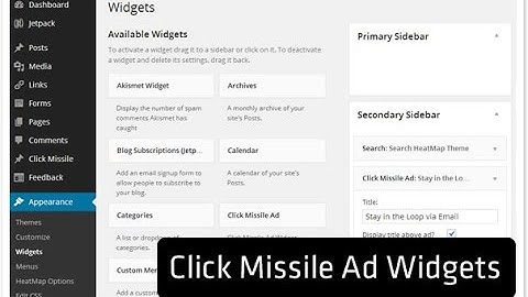 Creating WordPress Ad Widgets using Click Missile Plugin