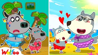 Your Mom vs My Mom 😻😊 Busy Busy Mommy - Wolfoo Fun Day on the Beach 🤩 @WolfooCanadaKidsCartoon