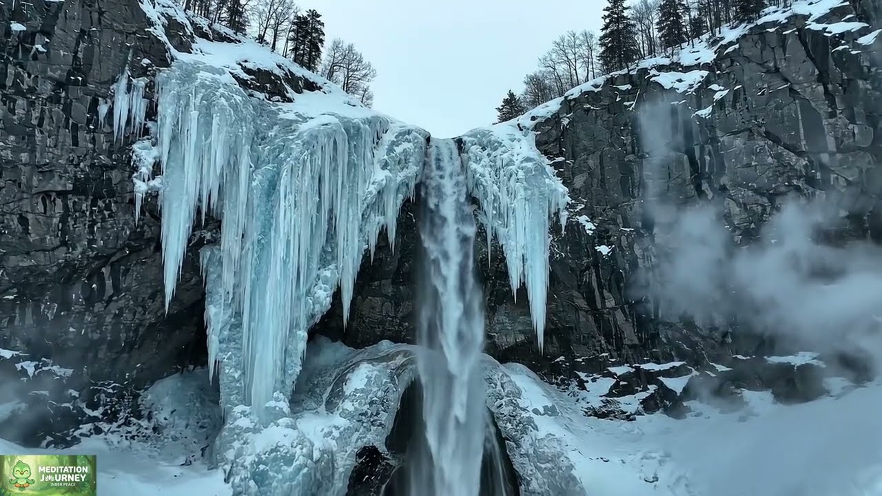 Relax and meditate while enjoying the snow scene.