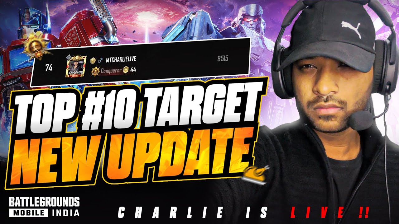 ROAD TO TOP 100 🌚 | BGMI 3.9 UPDATE | CHARLIE is LIVE🔥