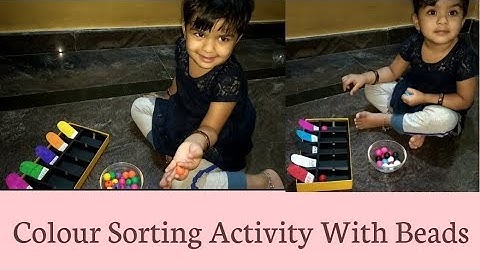Colour Sorting Activity With Beads