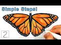 Easy Way to Draw a Monarch Butterfly Using Simple Shapes